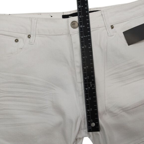 NWT X-ray Jeans White Denim Moto Shorts Mens Size 34 Style : Xms-9613 - Picture 12 of 16